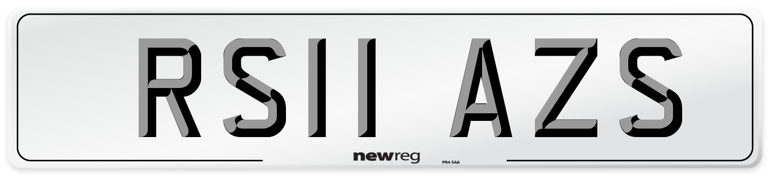 RS11 AZS Number Plate from New Reg